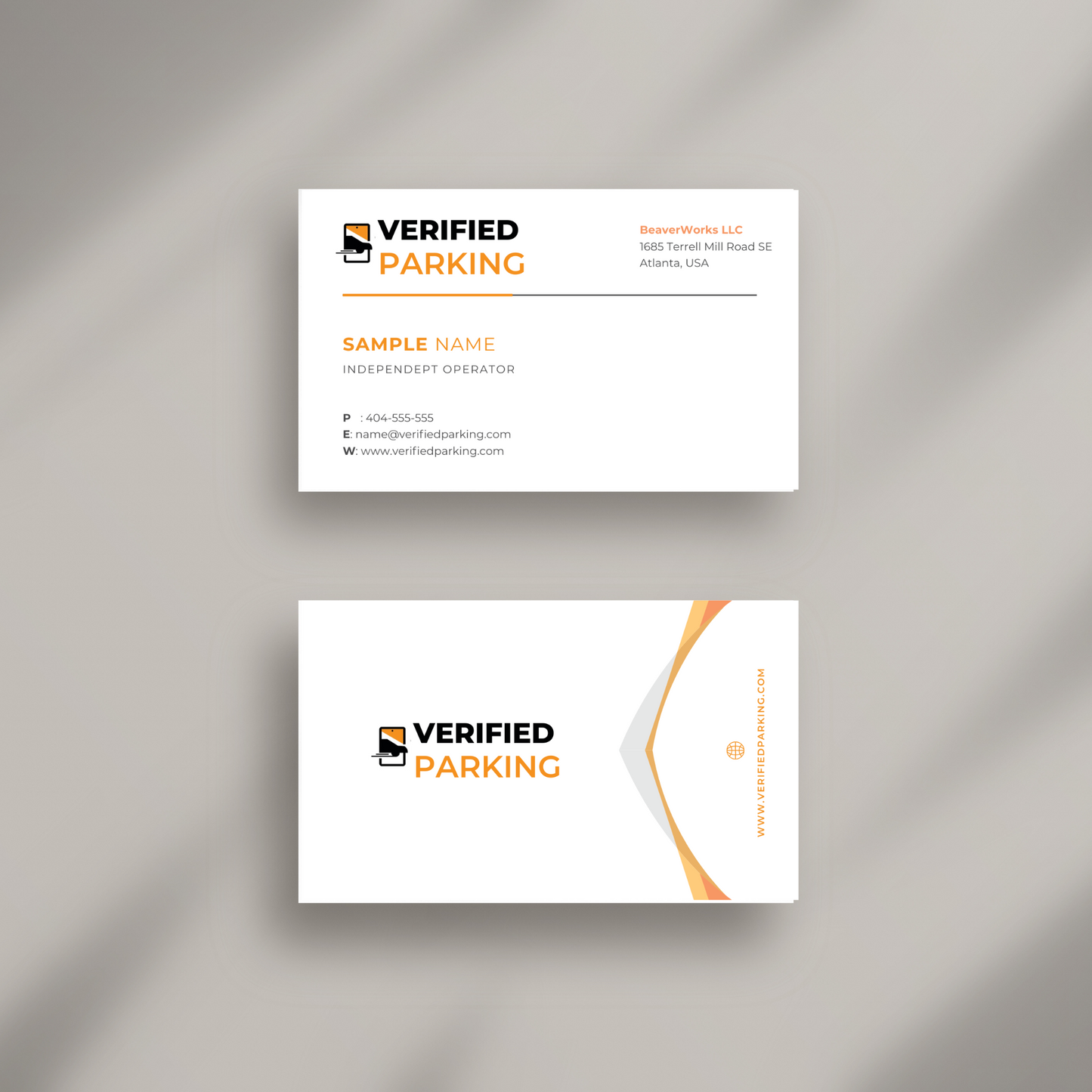 Verified Parking Business Cards – Operator Contact Cards