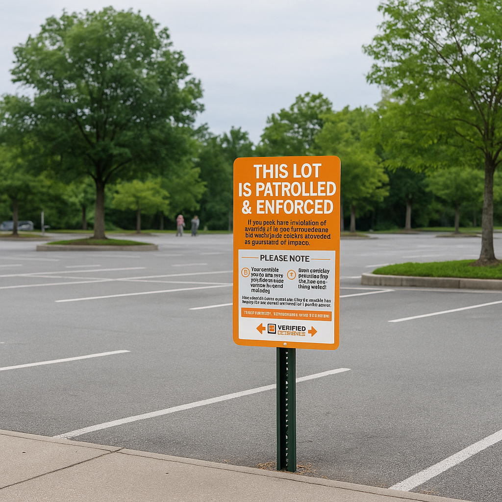 Enforcement Notice Sign – “Lot is Patrolled & Enforced”