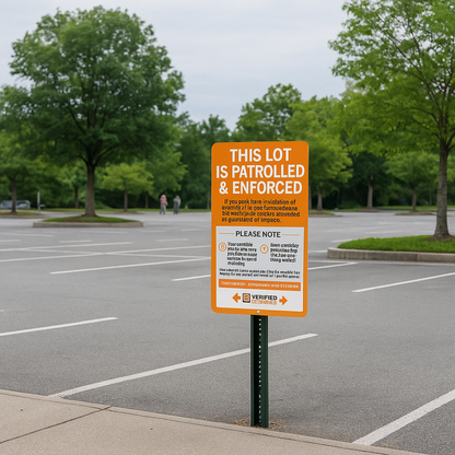 Enforcement Notice Sign – “Lot is Patrolled & Enforced”