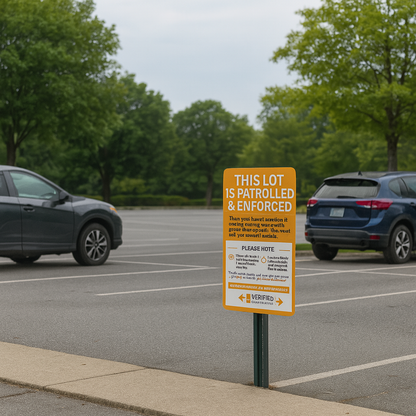 Enforcement Notice Sign – “Lot is Patrolled & Enforced”