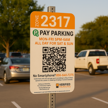 QR Parking Sign – “Scan to Pay” with Zone & Hours