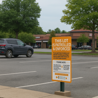 Enforcement Notice Sign – “Lot is Patrolled & Enforced”
