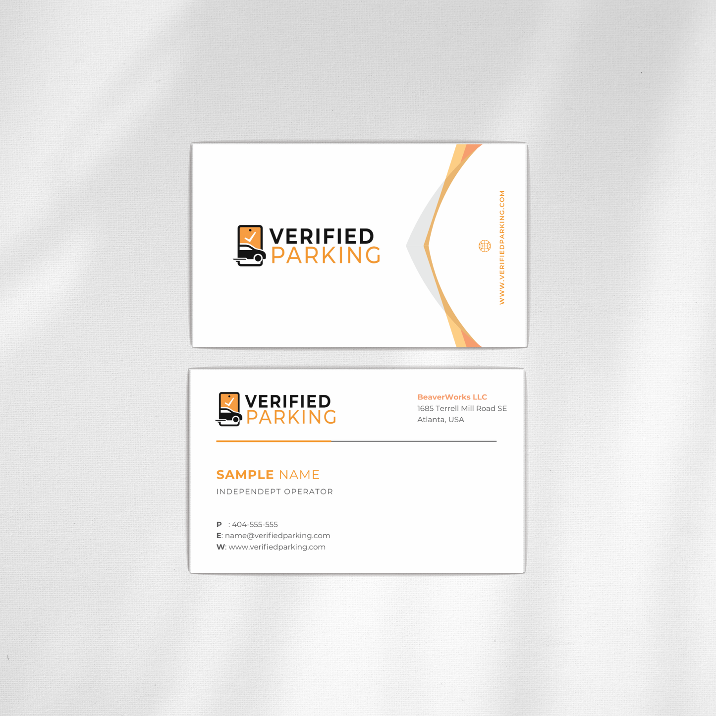 Verified Parking Business Cards – Operator Contact Cards