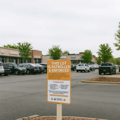 Enforcement Notice Sign – “Lot is Patrolled & Enforced”