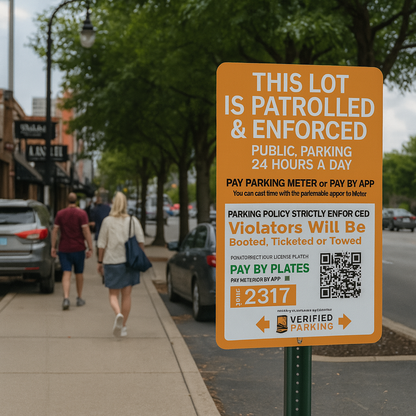 Enforcement Notice Sign – “Lot is Patrolled & Enforced”