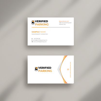 Verified Parking Business Cards – Operator Contact Cards